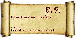Brantweiner Irén névjegykártya